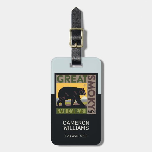 Great Smoky Mountain National Park| Bear Gepäckanhänger (Vorderseite vertikal)