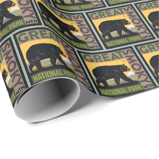 Great Smoky Mountain National Park| Bear Geschenkpapier (Rolleneckpunkt)