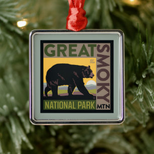 Great Smoky Mountain National Park  Bear Ornament Aus Metall