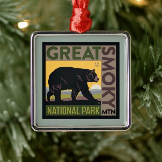 Great Smoky Mountain National Park| Bear Ornament Aus Metall (Baum)