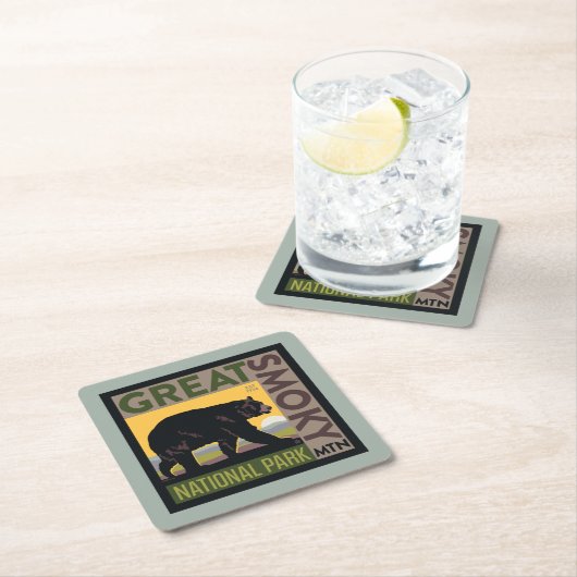 Great Smoky Mountain National Park| Bear Rechteckiger Pappuntersetzer (Vor Ort)