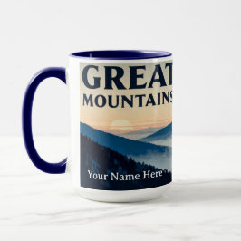 Great Smoky Mountains Blue Mist Retro Tasse