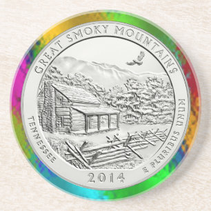 GREAT SMOKY MOUNTAINS COIN  COASTER GETRÄNKEUNTERSETZER
