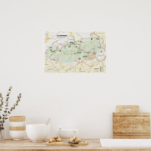Great Smoky Mountains Map Poster (Küche)