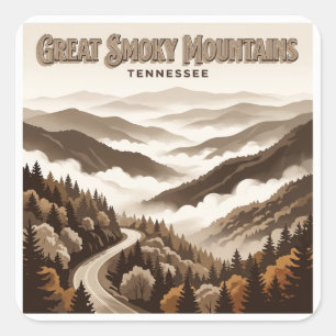 Great Smoky Mountains National Park Gatlinburg Quadratischer Aufkleber