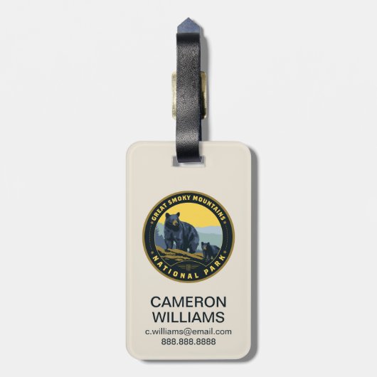 Great Smoky Mountains National Park Gepäckanhänger (Rückseite vertikal)