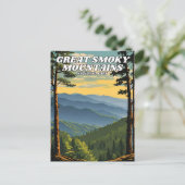 Great Smoky Mountains National Park Illustration Postkarte (Stehend Vorderseite)