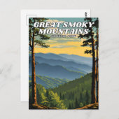 Great Smoky Mountains National Park Illustration Postkarte (Vorne/Hinten)