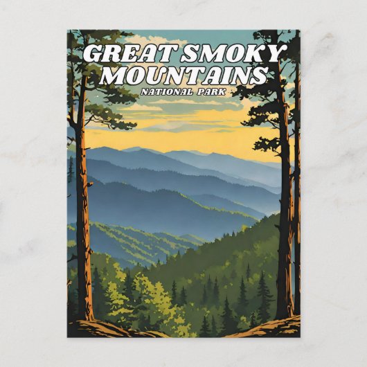 Great Smoky Mountains National Park Illustration Postkarte (Vorderseite)