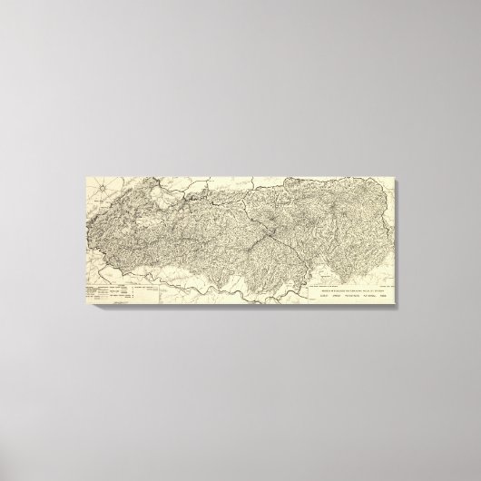 Great Smoky Mountains National Park Karte Leinwanddruck (Vorderseite)