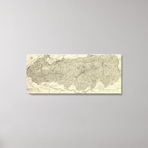 Great Smoky Mountains National Park Karte Leinwanddruck