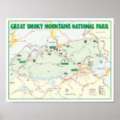 Great Smoky Mountains National Park Karte Poster (Vorne)