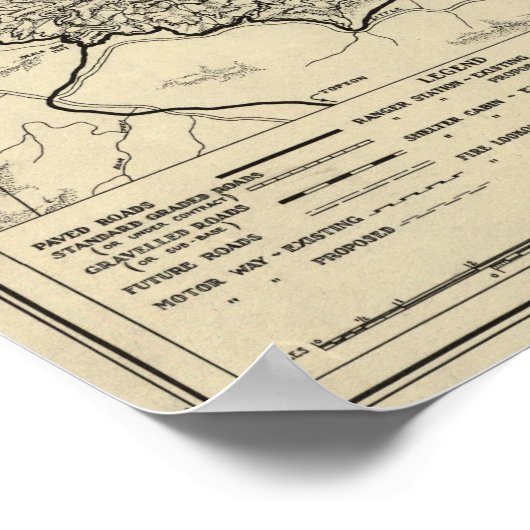 Great Smoky Mountains National Park Karte Poster (Ecke)