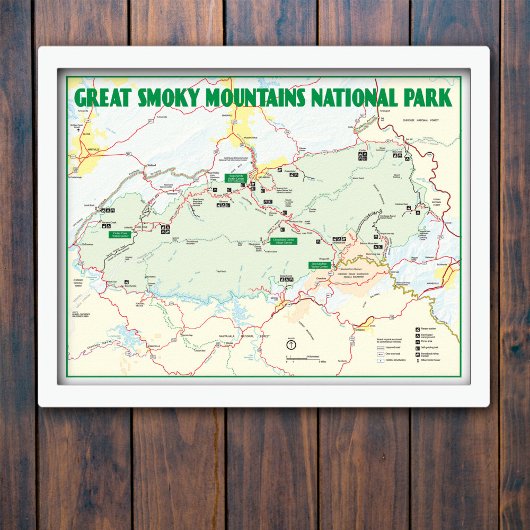 Great Smoky Mountains National Park Karte Poster