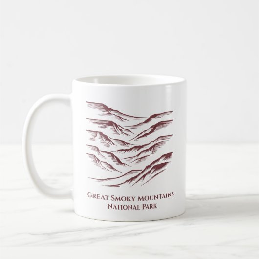Great Smoky Mountains National Park Line Art: Kaffeetasse (Links)