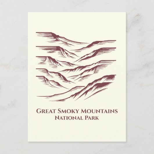 Great Smoky Mountains National Park Line Art: Postkarte (Vorderseite)
