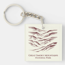Great Smoky Mountains National Park Line Art: Schlüsselanhänger