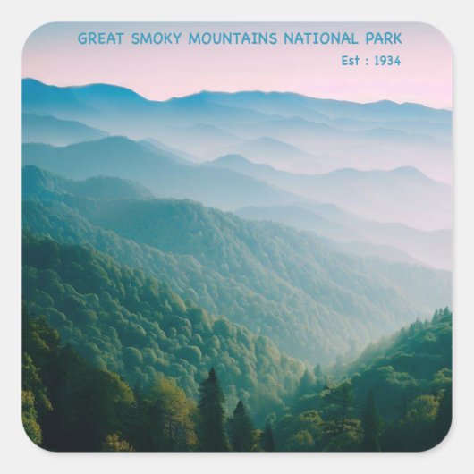 Great Smoky Mountains National Park Quadratischer Aufkleber (Vorderseite)