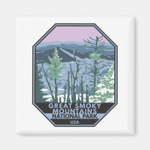 Great Smoky Mountains National Park Retro-Design Magnet