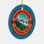 Great Smoky Mountains National Park Retro Kompass Keramik Ornament (Rechts)