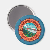 Great Smoky Mountains National Park Retro Kompass Magnet (Vorderseite/Rückseite)