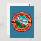 Great Smoky Mountains National Park Retro Kompass Postkarte (Vorne/Hinten)