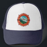 Great Smoky Mountains National Park Retro Kompass Truckerkappe<br><div class="desc">Große Smoky Mountains Vektorgrafik Design. Der Park umfasst üppige Wälder und eine Fülle von Wildblumen,  die das ganze Jahr über blühen.</div>