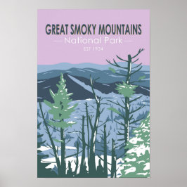 Great Smoky Mountains National Park Retro Poster