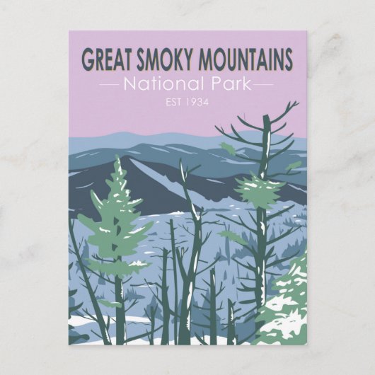Great Smoky Mountains National Park Retro Postkarte (Vorderseite)