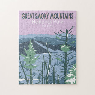 Great Smoky Mountains National Park Retro Puzzle