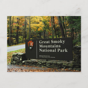 Great Smoky Mountains National Park Sign Postkarte