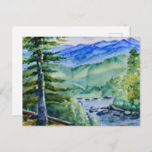 Great Smoky Mountains National Park Wasserfarbe P Postkarte (Vorne/Hinten)