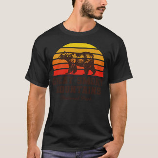 Great Smoky Mountains Nationalpark Bären Retro Vin T-Shirt