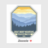Great Smoky Mountains Nationalpark Minimal Retro Aufkleber (Blatt)