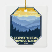 Great Smoky Mountains Nationalpark Minimal Retro Keramikornament (Rückseite)