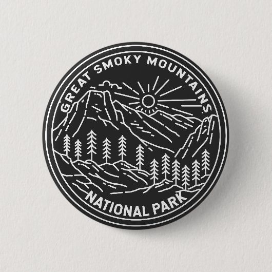 Great Smoky Mountains Nationalpark Monoline Button (Vorderseite)