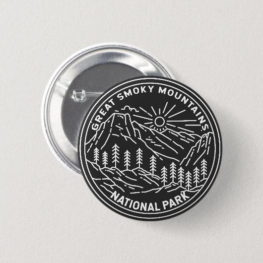 Great Smoky Mountains Nationalpark Monoline Button (Vorne & Hinten)