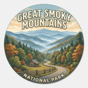 Great Smoky Mountains Nationalpark Tennessee Runder Aufkleber