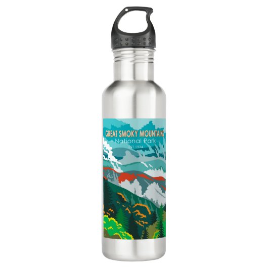 Great Smoky Mountains Nationalpark Vintag Edelstahlflasche (Vorderseite)