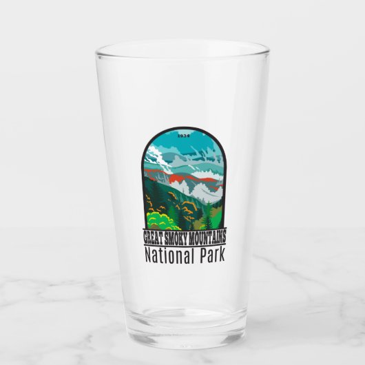 Great Smoky Mountains Nationalpark Vintag Glas (Vorderseite)