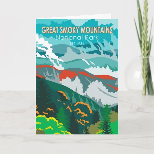 Great Smoky Mountains Nationalpark Vintag Karte (Vorderseite)