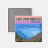 Great Smoky Mountains Nationalpark Vintag Magnet (Vorderseite/Rückseite)