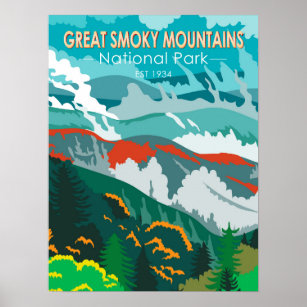 Great Smoky Mountains Nationalpark Vintag Poster
