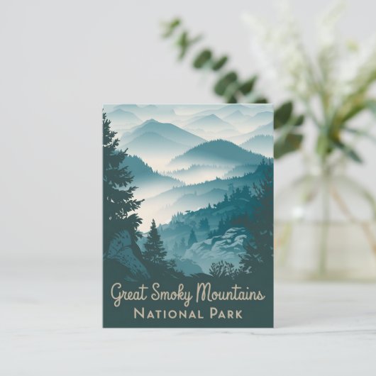 Great Smoky Mountains Nationalpark Vintag Postkarte (Stehend Vorderseite)