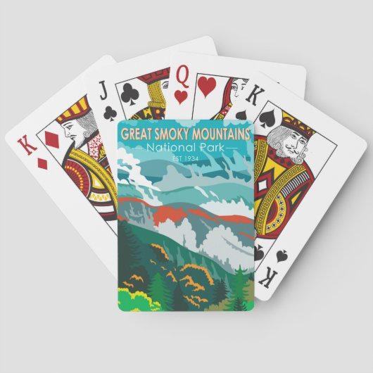 Great Smoky Mountains Nationalpark Vintag Spielkarten (Rückseite)