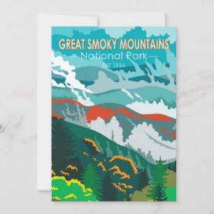 Great Smoky Mountains Nationalpark Vintage Feiertagskarte