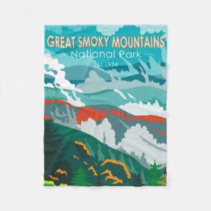 Great Smoky Mountains Nationalpark Vintage Fleecedecke