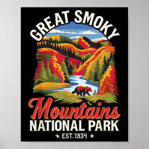 Great Smoky Mountains Nationalpark Vintage Nord Poster