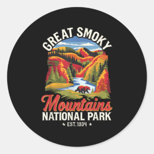 Great Smoky Mountains Nationalpark Vintage Nord Runder Aufkleber