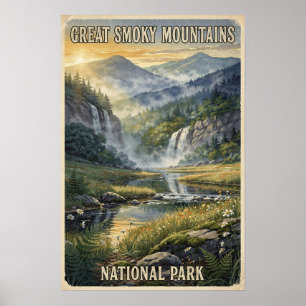 Great Smoky Mountains Nationalpark Vintage Reise Poster